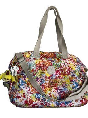 Kipling Crossbody Purse Travel Diaper GYM Bag Floral Multicolor Extra Large